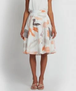 Forcast Pamela A-Line Skirt Ivory