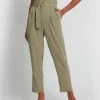 Forcast Kenna Paper Bag Pants Silver Sage