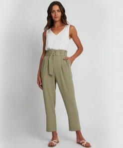 Forcast Kenna Paper Bag Pants Silver Sage -Deals The Style Setters Store http3A2F2Fstatic.theiconic.com .au2Fp2Fforcast 7602 6730541 4