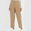 Forcast Joselyn High-Waist Tapered Pants Camel