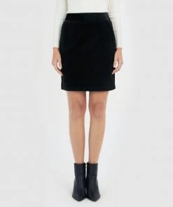 Forcast Bentley Corduroy Mini Skirt Black