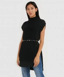Forcast Edith Knitted Tunic Black