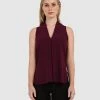 Forcast Tara V-Neck Tunic Top Plum