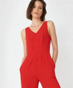 Forcast Elena V-Neck Jumpsuit Red -Deals The Style Setters Store http3A2F2Fstatic.theiconic.com .au2Fp2Fforcast 7970 6914251 5