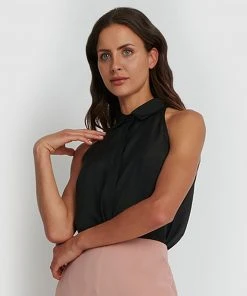 Forcast Justine Collared Sleeveless Shirt Black -Deals The Style Setters Store http3A2F2Fstatic.theiconic.com .au2Fp2Fforcast 8136 0131741 3