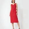 Forcast Scarlet Tie Waist Dress Red