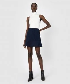 Forcast Elara Fluted Skirt Navy