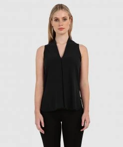 Forcast Tara V-Neck Tunic Top Black