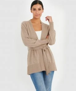 Forcast Liana Belted Cardigan Almond