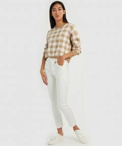 Forcast Caesar Check Knit Sweater Camel -Deals The Style Setters Store http3A2F2Fstatic.theiconic.com .au2Fp2Fforcast 8492 6272821 4