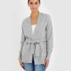 Forcast Liana Belted Cardigan Light Grey