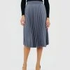 Forcast Carol Pleated Skirt Steel Blue