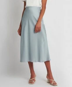 Forcast Sofie Bias Skirt Ice Blue