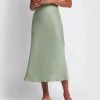 Forcast Sofie Bias Skirt Light Sage