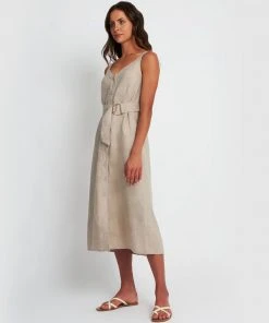 Forcast Georgia Button Up Tie Waist Dress Natural -Deals The Style Setters Store http3A2F2Fstatic.theiconic.com .au2Fp2Fforcast 8899 8687741 3