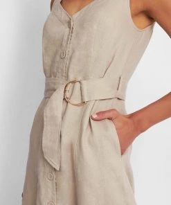 Forcast Georgia Button Up Tie Waist Dress Natural -Deals The Style Setters Store http3A2F2Fstatic.theiconic.com .au2Fp2Fforcast 8901 8687741 4