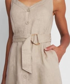 Forcast Georgia Button Up Tie Waist Dress Natural -Deals The Style Setters Store http3A2F2Fstatic.theiconic.com .au2Fp2Fforcast 8905 8687741 5