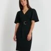 Forcast Lian Wing Sleeve Dress Black