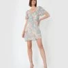 Forcast Darlene Crossover Short Dress Cloud Blue