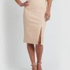 Forcast Lauren Slit Skirt Nude