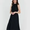 Forcast Ilana Pleated Dress Black