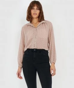 Forcast Bianca Button Up Blouse Beige