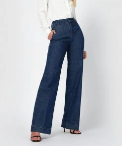 Forcast Joelene Wide Leg Jeans Dark Blue