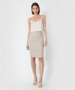 Forcast Taylor Pencil Skirt Light Grey