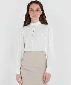 Forcast Tracy Tie Back Blouse Ivory