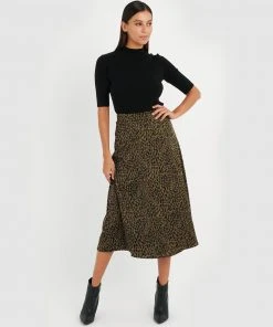 Forcast Marion Printed A-Line Skirt Khaki -Deals The Style Setters Store http3A2F2Fstatic.theiconic.com .au2Fp2Fforcast 9274 9295231 4