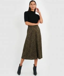 Forcast Marion Printed A-Line Skirt Khaki -Deals The Style Setters Store http3A2F2Fstatic.theiconic.com .au2Fp2Fforcast 9276 9295231 5