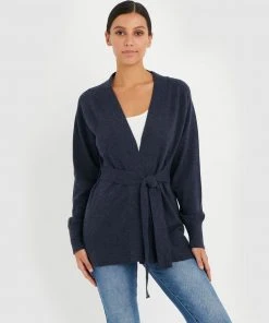 Forcast Liana Belted Cardigan Navy