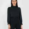 Forcast Tracy Tie Back Blouse Black