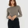 Forcast Tania Crew Neck Knit Light Khaki