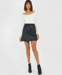 Forcast Itzia Faux Leather A-line Skirt Black -Deals The Style Setters Store http3A2F2Fstatic.theiconic.com .au2Fp2Fforcast 9541 4540431 4