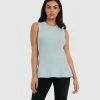 Forcast Kya Peplum Knit Top Light Aqua