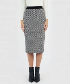 Forcast Kina Zig Zag Knit Skirt Multi