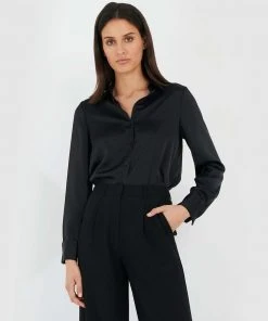 Forcast Kyra Long Sleeve Blouse Black