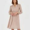 Forcast Bianca Midi Dress Beige