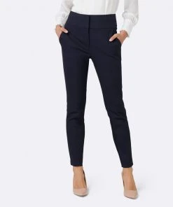 Forever New Georgia High Waist Full Length Pants Navy