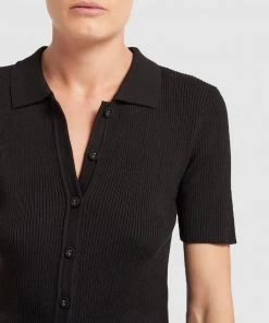 FRIEND of AUDREY Madden Buttoned Polo Knit Black -Deals The Style Setters Store http3A2F2Fstatic.theiconic.com .au2Fp2Ffriend of audrey 0841 7307351 4