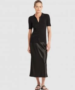 FRIEND of AUDREY Madden Buttoned Polo Knit Black -Deals The Style Setters Store http3A2F2Fstatic.theiconic.com .au2Fp2Ffriend of audrey 0843 7307351 5