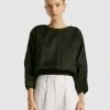 FRIEND of AUDREY Mica Ramie Tie Top Black