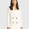 FRIEND of AUDREY Marc Double Breasted Blazer White