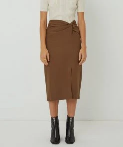 FRIEND of AUDREY Paola Twist Skirt Taupe