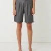 FRIEND of AUDREY Carter Pleated Shorts Dark Slate