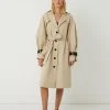 FRIEND of AUDREY Marle Oversized Cotton-Blend Trench Coat Latte