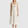 FRIEND of AUDREY Joan Linen Cut-out Dress White