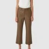 FRIEND of AUDREY Alex Cropped Vegan Leather Straight-Leg Pants Desert Taupe