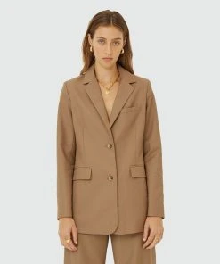 FRIEND of AUDREY Frankie Oversized Blazer Taupe